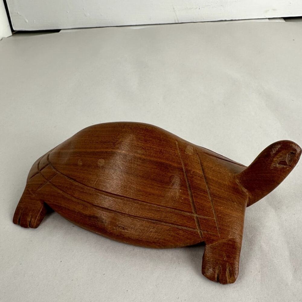 Turtle Hand Carved Genuine Besmo Product Kenya 6 x 3 x 2.5 Inches Gloss Finish
